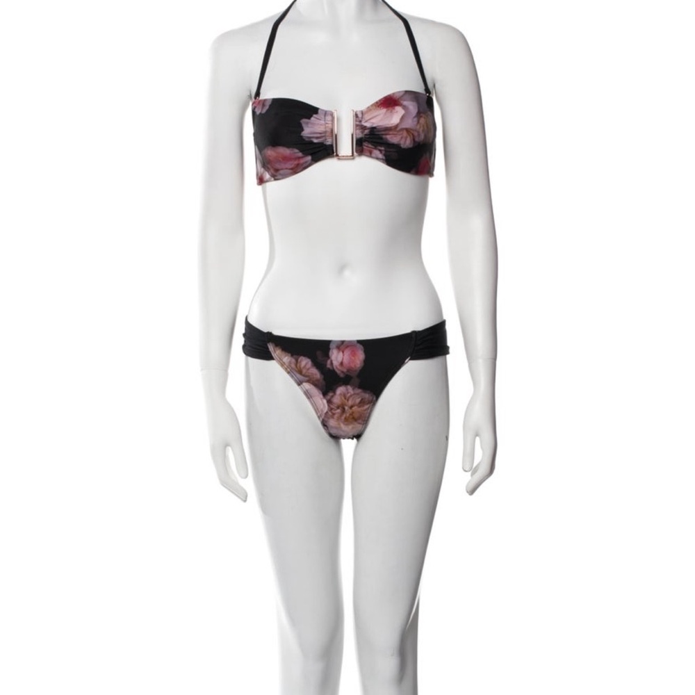Ted Baker London Black and Pink Swim Bra